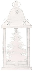 Metalowa latarnia Conifer, biała, 31 cm