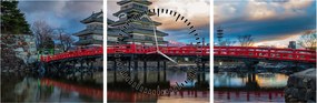 Obraz - Japonia (z zegarem) (90x30 cm)