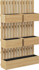 Outsunny Podwyższone grządki drewniane, regulowane z kratą, 60x16x100cm, kolor naturalny