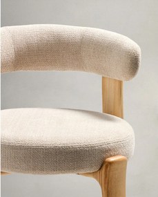 Beżowy/w jasnym naturalnym kolorze hoker z litego drewna jesionowego (wysokość siedziska 75 cm) Granite – Kave Home