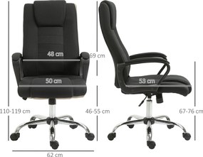 Vinsetto Fotel biurowy obrotowy z funkcją kołysania ergonomiczny regulowany | Aosom PL