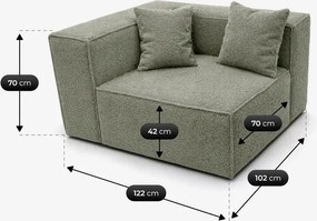 Narożnik Modułowy CERIO Szary Boucle Nowoczesny