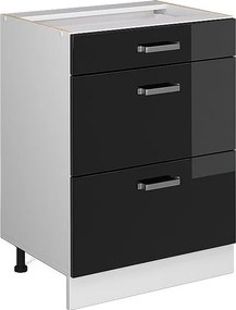 Szafka dolna do kuchni czarny wysoki połysk 60x46x81.6 r-line