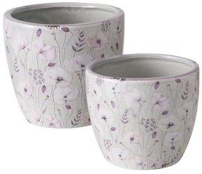 Doniczki ceramiczne z malowanymi kwiatami, SARAH