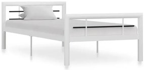 Białe metalowe łóżko jednoosobowe 90x200 cm - Sintra