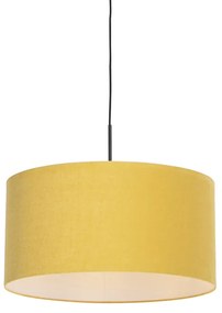 Nowoczesna lampa wisząca czarna z kloszem 50 cm żółtym - Combi 1 klasyczny/Antyczny Oswietlenie wewnetrzne