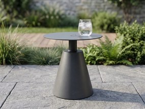 Stolik ogrodowy aluminiowy antracyt okrągły 40x40x50 cm lekki odporny taras