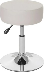 Taboret MCW-C22, taboret do makijażu,  imitacja skóry, kremowy