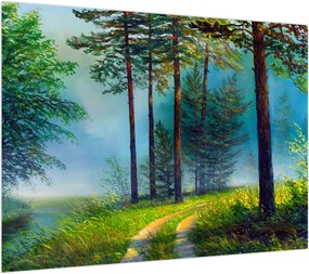 Obraz na szkle - Obraz olejny przedstawiający krajobraz (70x50 cm)