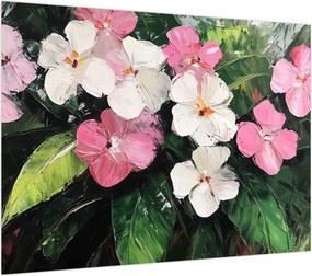 Obraz - Różowe i białe kwiaty (70x50 cm)