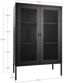 Czarna metalowa witryna 80x120 cm Melbourne – House Nordic