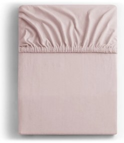 Jasnoróżowe dżersejowe prześcieradło z gumką 180x200 cm Amber – Restilo