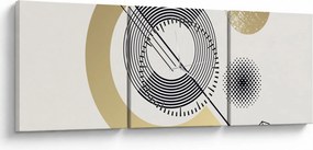 Obraz - Kształty geometryczne N⁰2 (z zegarem) (90x30 cm)