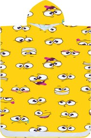 Ponczo plażowe SMILE żółte 80x145 cm