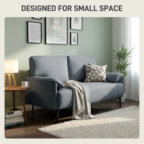 HOMCOM sofa 2-osobowa, grube poduszki, welurowe obicie, sofa tapicerowana, czarny