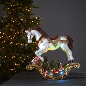 Duża pozytywka świąteczna LED koń na biegunach