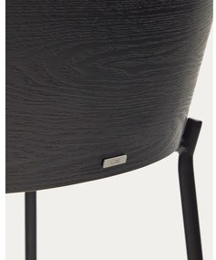 Czarno-szary hoker (wysokość siedziska 65 cm) Eamy – Kave Home