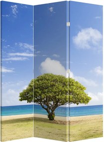 Parawan - Plaża z drzewem (126x170 cm)