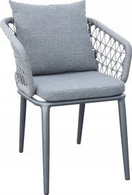 Krzesło ogrodowe aluminiowe antracyt taras sznurowane lekka rama 58x66x79cm