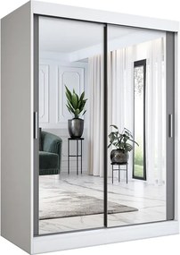 Szafa przesuwna z lustrem 150 cm biel + antracyt P7-N36