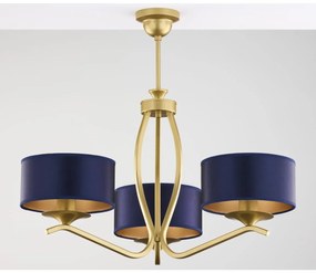 Jupiter 2113 - Żyrandol na drążku KASZMIR 3xE27/15W/230V niebieski/złoty