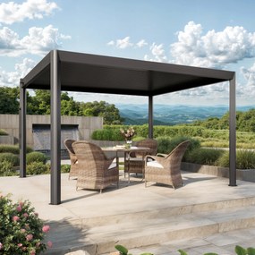 PRIMEYARD 4x3,5m Pergola Deluxe, lamelowa, antracyt - (GFPV01125)
