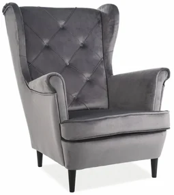Fotel LADY VELVET szary SIGNAL