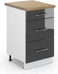 Szafka dolna do kuchni antracyt wysoki połysk 50x60x82 fame-line
