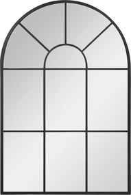 HOMCOM Lustro Okienne 91x60 z Ramą Metalową Czarny Styl Loftowy Nowoczesne Wnętrza | Aosom PL