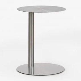 Okrągły Stolik Boczny Yannik Ø40 Cm Ze Stali Clear Brush - Sklum
