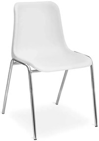 Białe chromowane krzesło konferencyjne - Tarus 4X