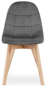 Zestaw jadalniany 1 + 4, biały stół ADRIA 120x80 cm + ciemnoszare aksamitne krzesło BORA