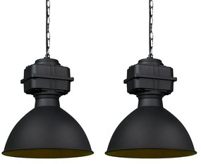 Zestaw 2 lamp wiszących w stylu industrialnym Small matowe czarne - Sicko