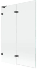 Mexen Lunar L parawan nawannowy 2-skrzydłowy lewy 120 x 150 cm, transparent, gun metal - 897L-120-100-95-00-L