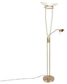 Nowoczesna lampa podłogowa brązowa zintegrowana z LED i ściemniaczem - Lexus