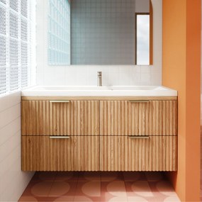 Umywalka wpuszczana w blat z konglomeratu WAVE 120 cm