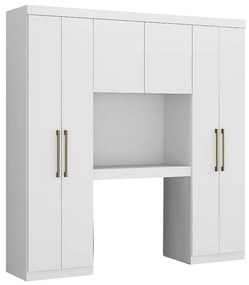 Zabudowa ANTERO – 6 par drzwi – Zawiera szafy i miejsce do przechowywania – Dł. 200 cm – Kolor biały