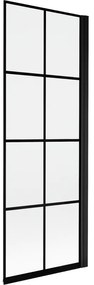 Mexen Mist parawan nawannowy 1-skrzydłowy prawy 70 x 150 cm, czarna kratka, czarny - 8A9-070-001-70-77-P