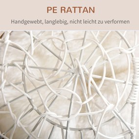 PawHut rattanowy kosz dla kota jaskinia dla kota domek dla kota legowisko dla kota z poduszką kolor biały