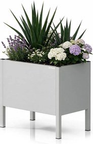 Metalowa donica ogrodowa - osłona Daisy mała, 40 × 25 × 35 cm, szara