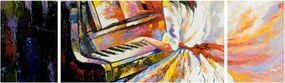 Obraz - Kobieta grająca na pianinie (170x50 cm)