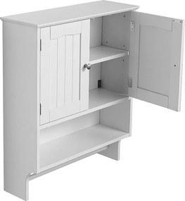 Szafka Łazienkowa Wisząca SucceBuy, 2 Drzwi i Regulowana Półka, Apteczka nad Toaletą, Meble Wiszące, Organizer Wiszący do Pralni, Kuchni