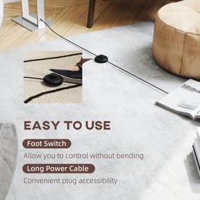 HOMCOM Nowoczesna lampa podłogowa, 3 tryby, włącznik nożny, regulowana jasność, lniany klosz, Biała