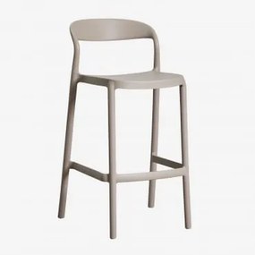 Zestaw 4 Wysokich, Sztaplowanych Stołków Z Polipropylenu Brenza Moka Brown & ↑65 Cm - Sklum