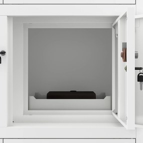 Biurowa szafa metalowa z sejfem na akta i dokumenty FILIP, 900 x 1850 x 400 mm, biała