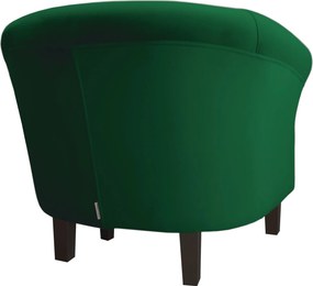 Fotel Milo tkanina Welur wygodny fotel tapicerowany do salonu i sypialni : Kolor nogi - Venge, Kolor tkaniny - VELVET - MG25, Wysokość nogi - 15 cm