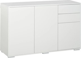HOMCOM Szafka boczna z szufladami i drzwiami, komoda na dokumenty, szafa wielofunkcyjna, kolor biały, 117 x 36 x 74 cm