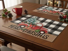 Świąteczna podkładka na stół MERRY CHRISTMAS 30x45 cm, biała