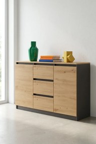 Duża komoda 200 cm dąb artisan + antracyt Z0-E42