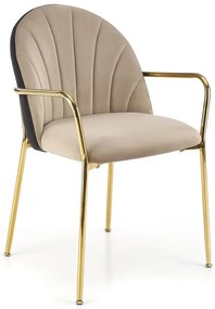 Szare metalowe krzesło do biurka w stylu glamour - Livek